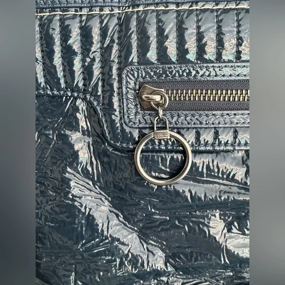 Coach Poppy Quilted Blue Patent Leather Tote Bag - Picture 8 of 14